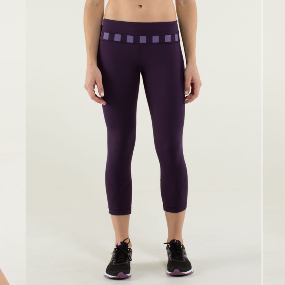 Lululemon Athletica Run: Inspire Crop II Deep Purple Leggings